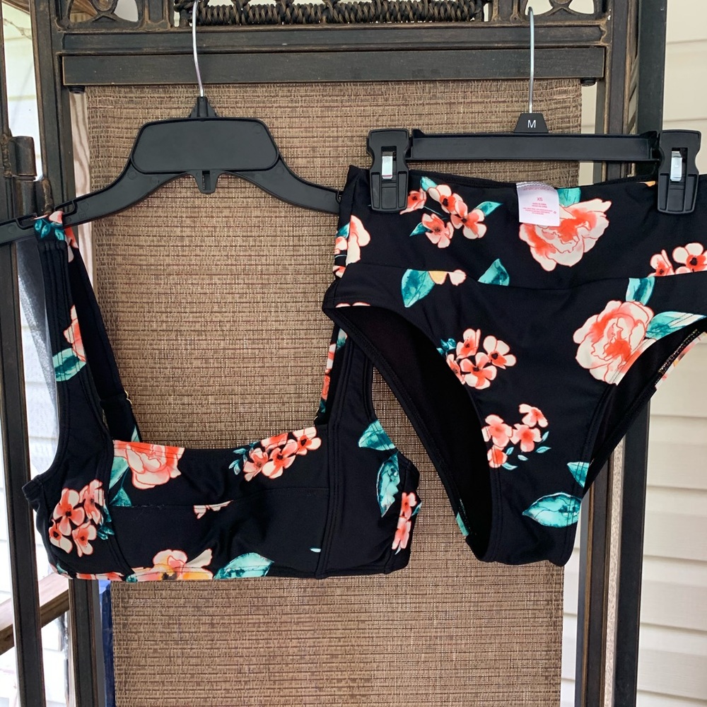 Two piece floral swimsuit